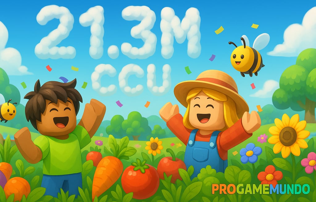 Banner de Grow a Garden celebra 21,3 M de jogadores