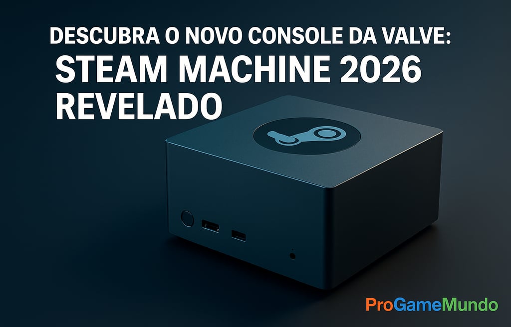 Steam Machine 2026 iluminada em azul representando a introdução do artigo.