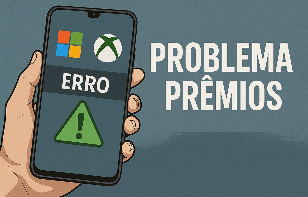 Erro de prêmios no app Xbox relatado por usuários com destaque visual.