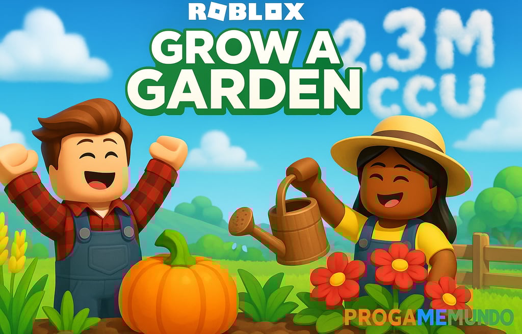 Ilustração do início simples do jogo Grow a Garden