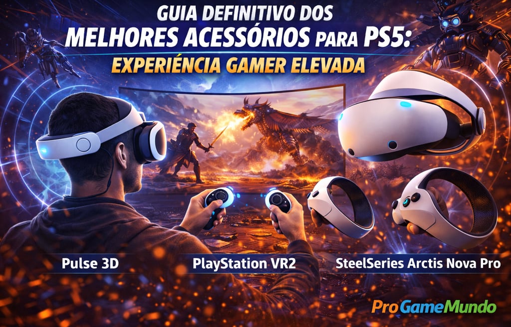 Jogador utilizando o PlayStation VR2 em experiência de realidade virtual.