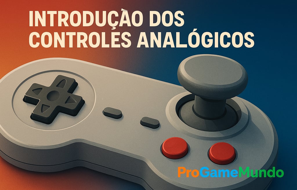 Controle analógico retrô com fundo gradiente