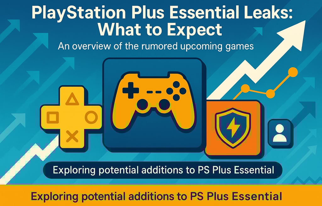 Ícones de jogos com setas ascendentes representando rumores da PS Plus de junho.