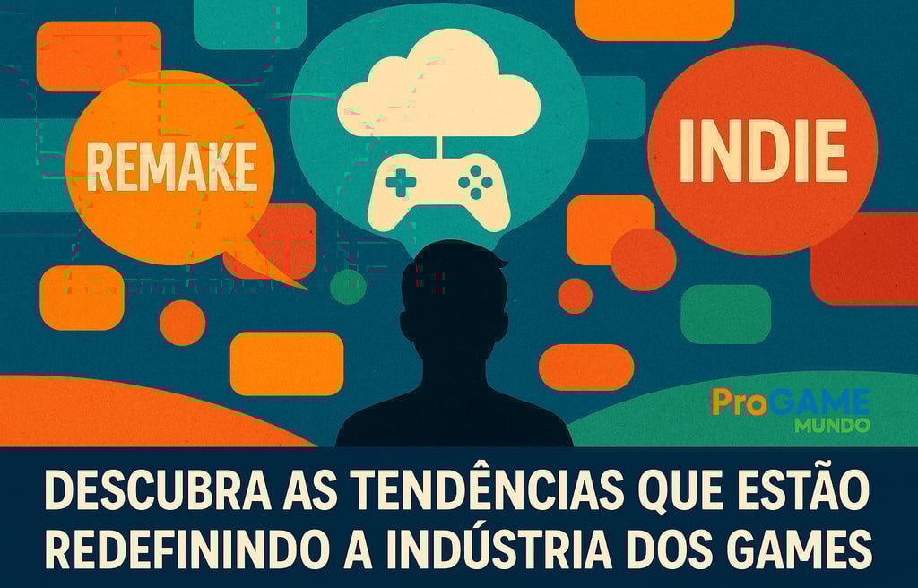 Jogador observa ícones de tendências como remake, indie e nuvem.  Deseja agora a versão compilada.