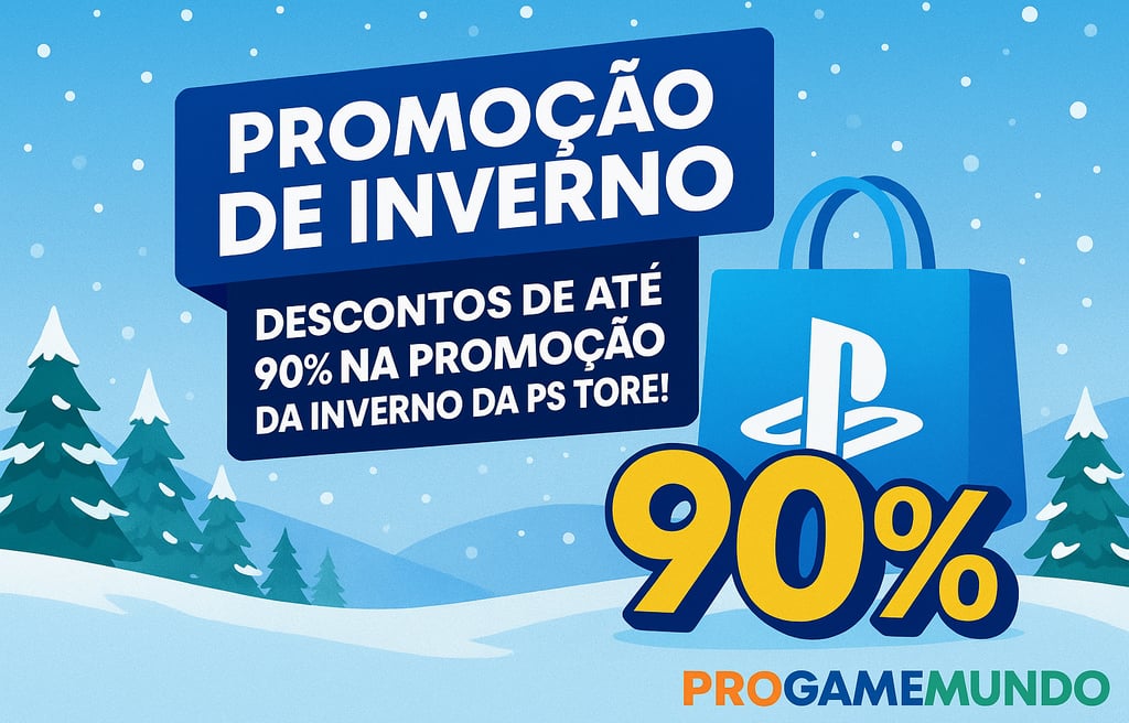 Promoção de inverno da PS Store com até 90% de desconto em jogos.