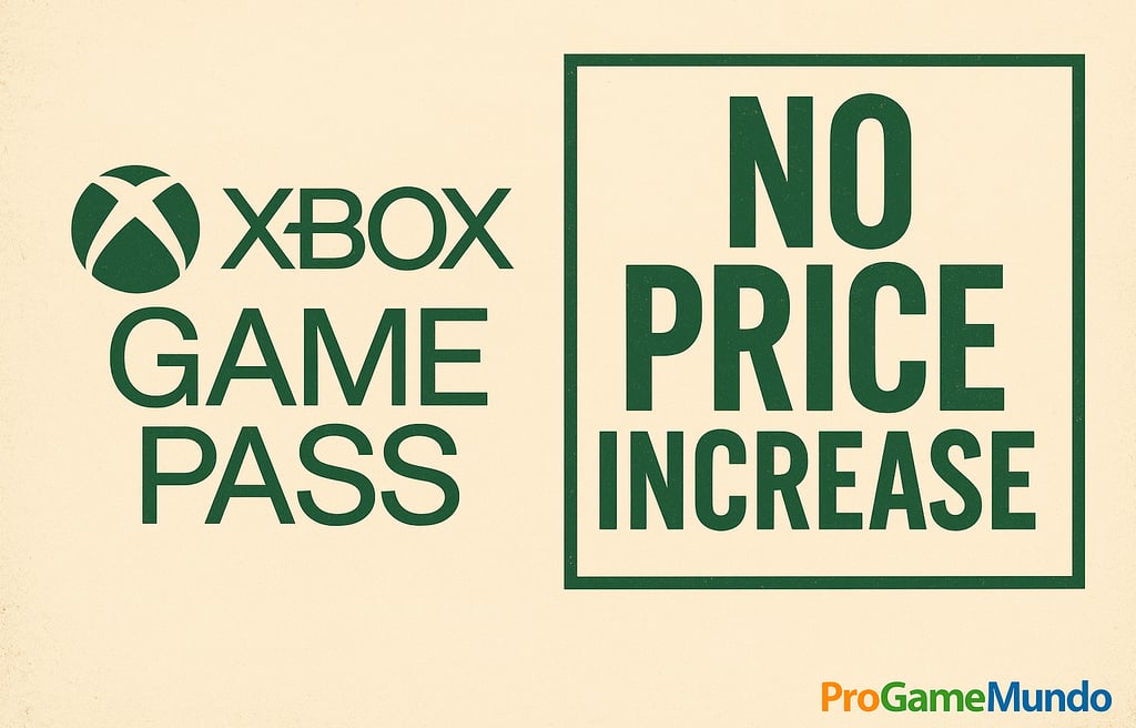 Cartaz vintage destacando que não haverá aumento no Xbox Game Pass.