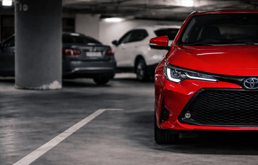 carro parado na garagem com risco de problemas como bateria descarregada e pneus danificados