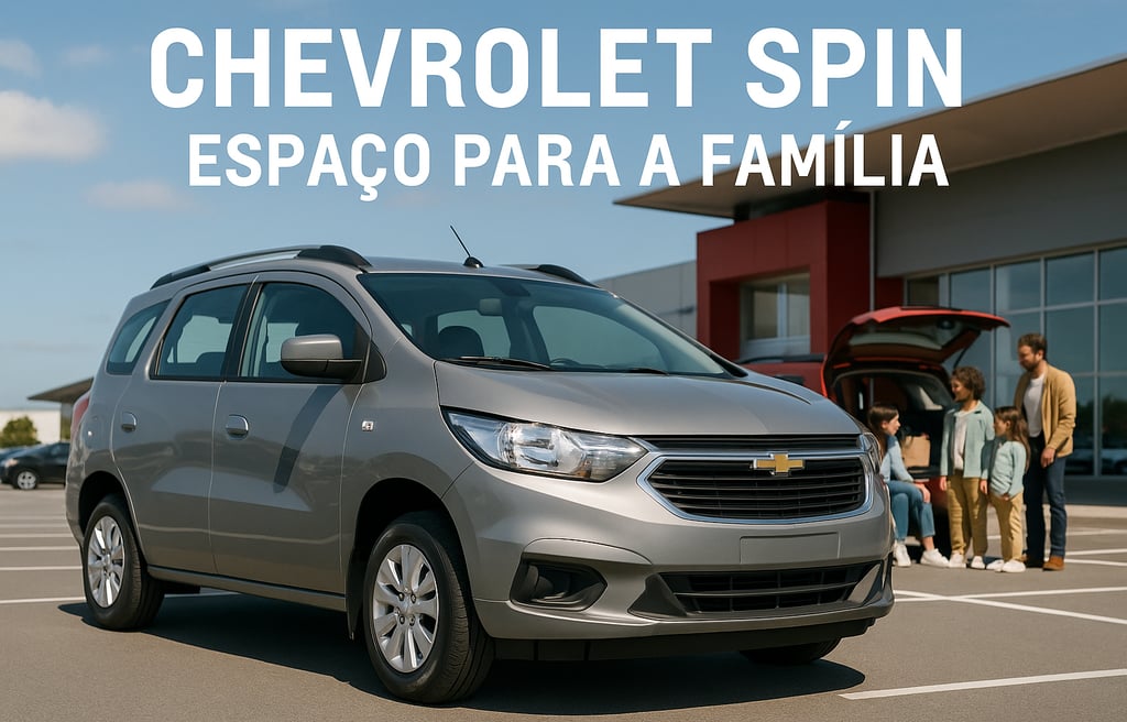 Chevrolet Spin usada em destaque, capa de artigo com a frase “Chevrolet Spin: espaço para a família