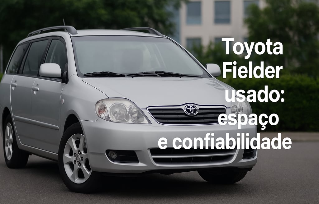 Toyota Fielder usado visto de frente em ângulo 3/4
