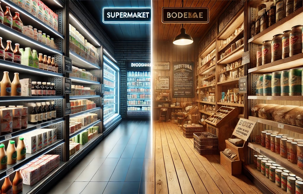 a storefront of a supermarket with a variety of beverages