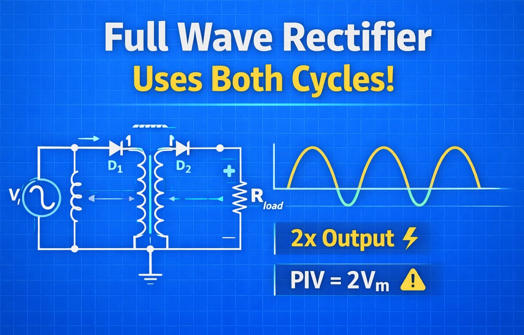 Full Wave Centre Tap Rectifier uses both cycles