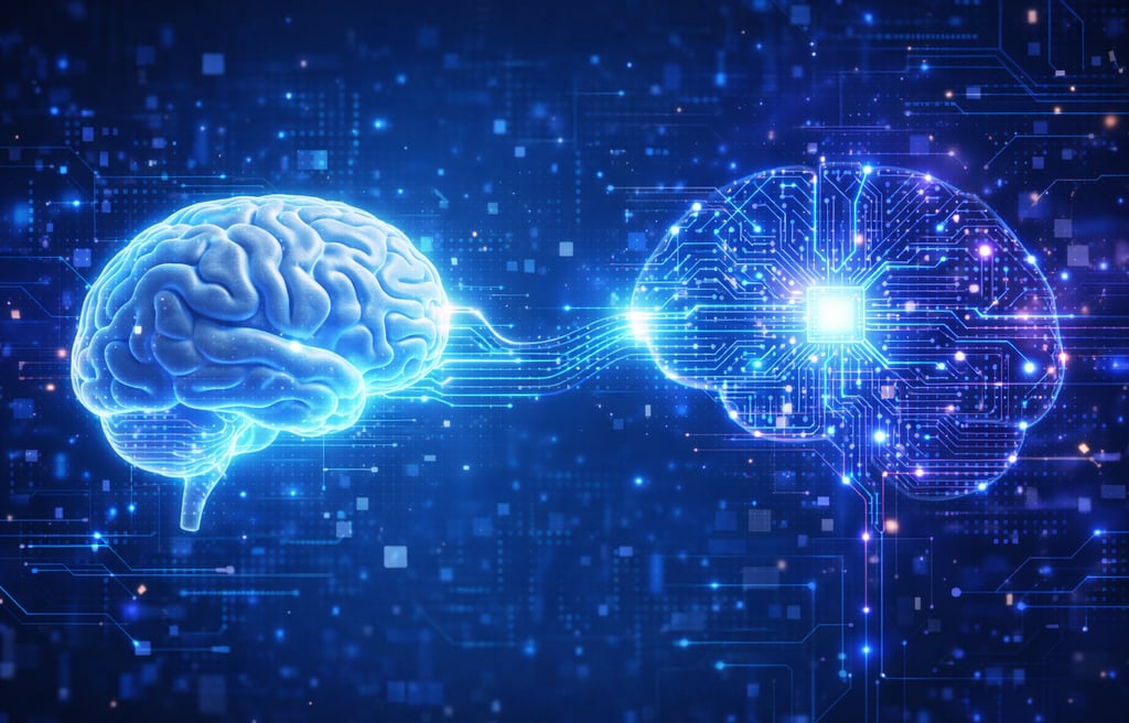 two brainwaves with a brain and a brain