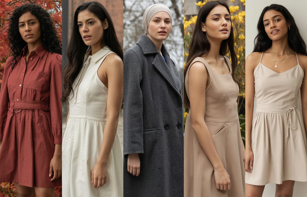 a group of women standing in front of a building