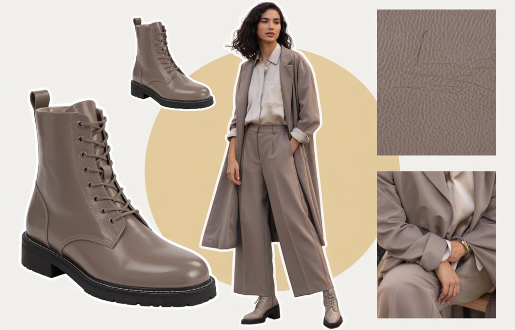 a woman in a trench coat and a pair of boots