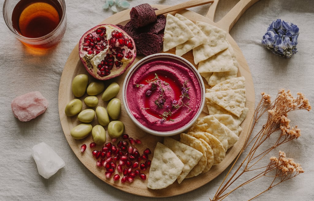 a plate of food with crackers and fruit