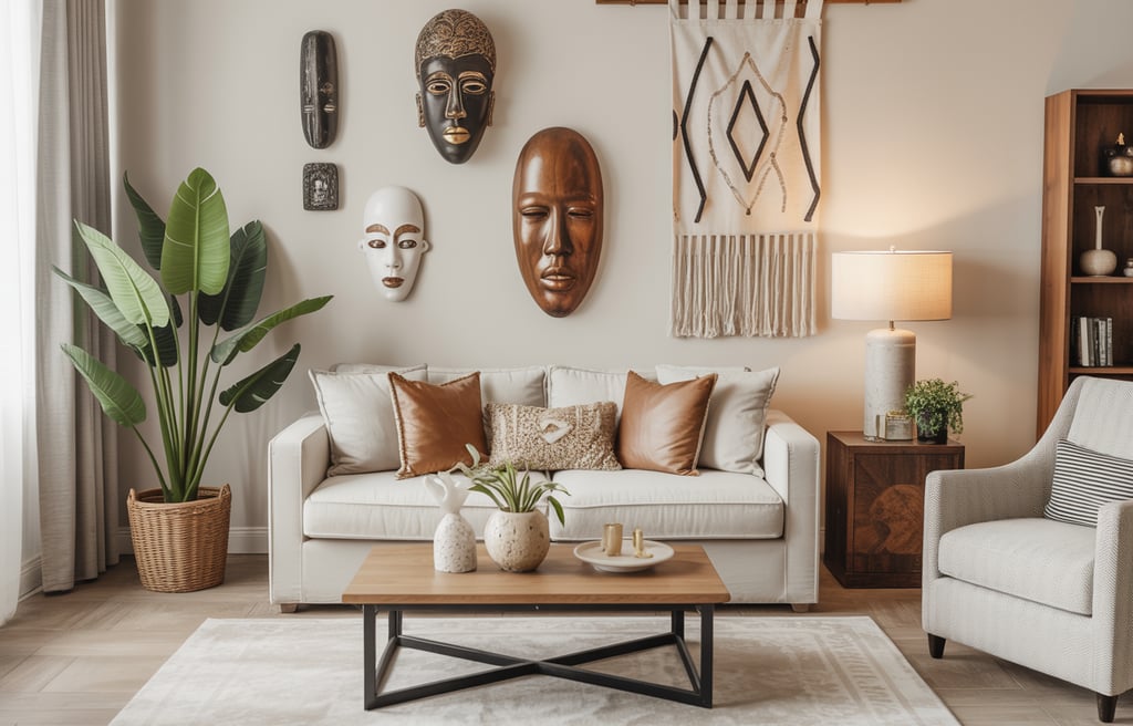 a living room with a couch and a table