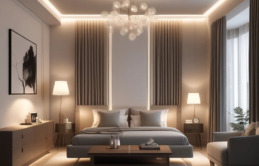 white uplight chandelier