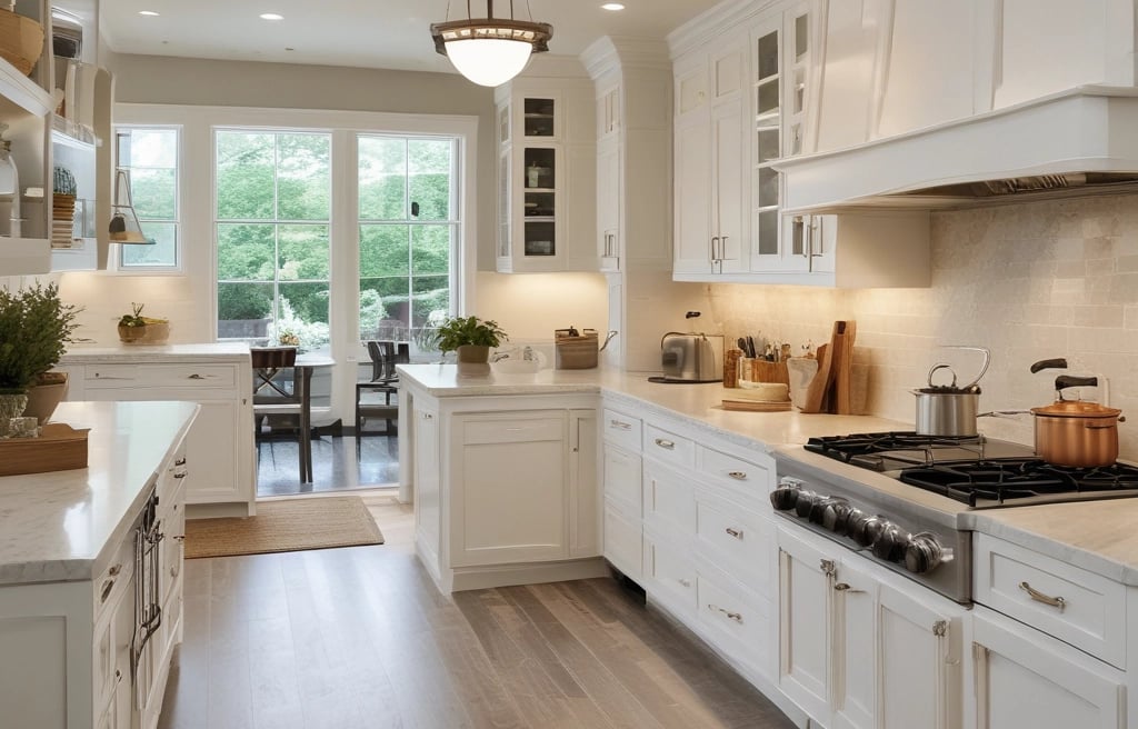 organized plate in kitchen cupboard