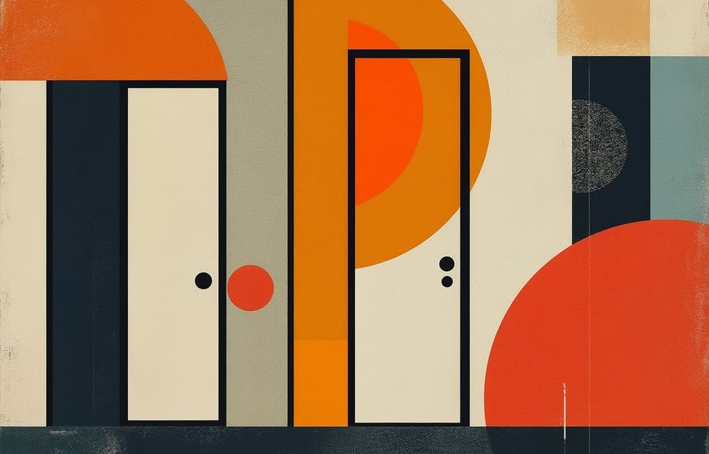 Mid-century modern abstract doors.