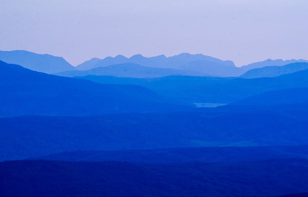 Beautiful scenic panorama of the mountains west of Scotland Isle of Skye Carn Liath