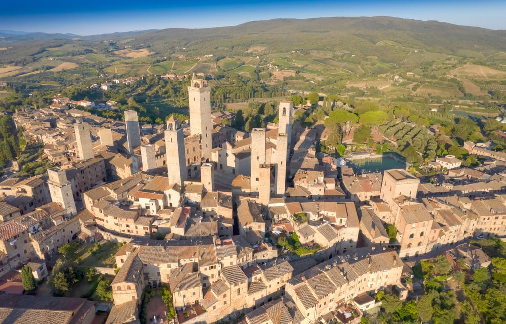 Aerial view of San Gimignano
