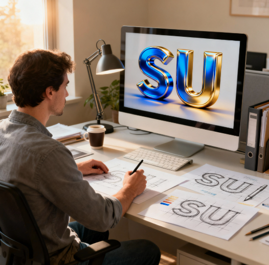 diseño gráfico 3D  letras tridimensionales realistas  oficina creativa diseño  tendencia gráfica 202