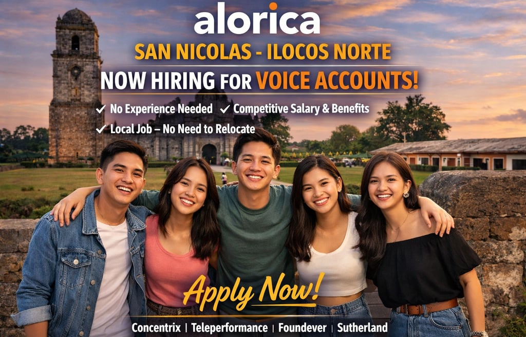 Alorica San Nicolas Ilocos Norter WFH Work From Home BPO Call Center Jobs