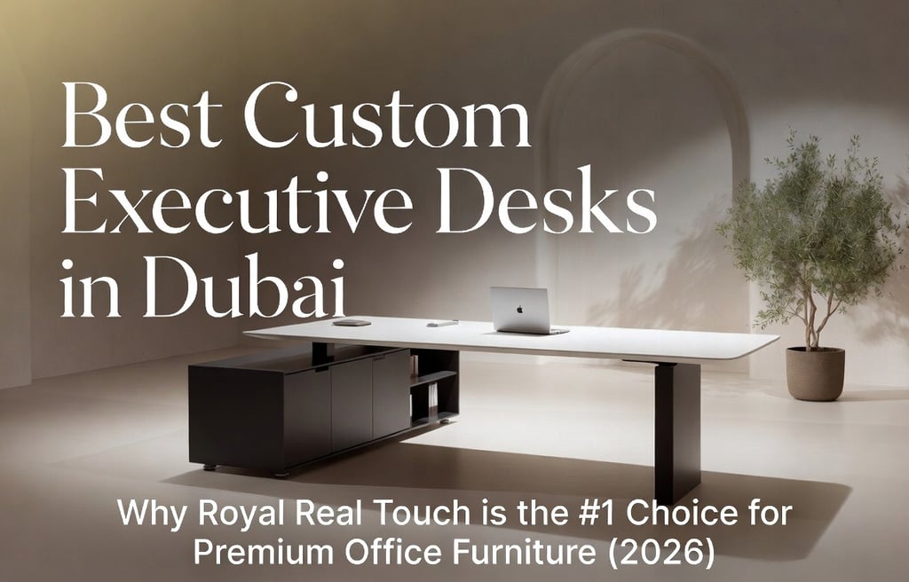 Elegant modern L-shaped executive desk in white and black with sleek storage
