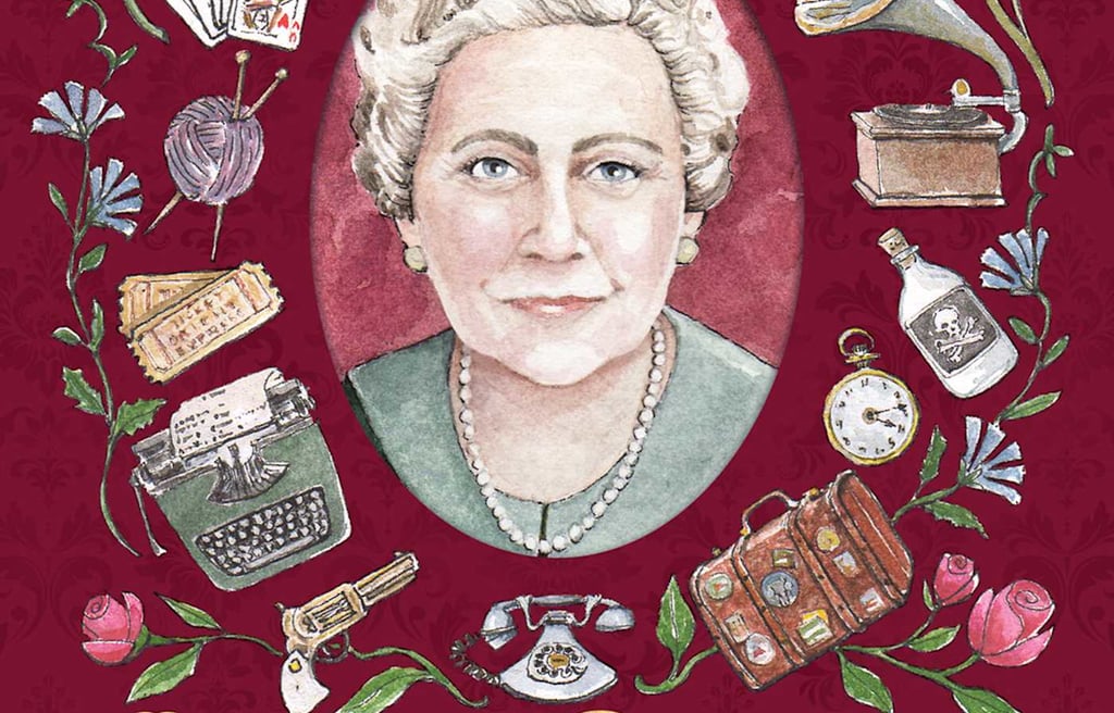Book cover of Agatha Christie: The Mother of the Cozy Mystery by Nancy West, featuring a vintage-sty