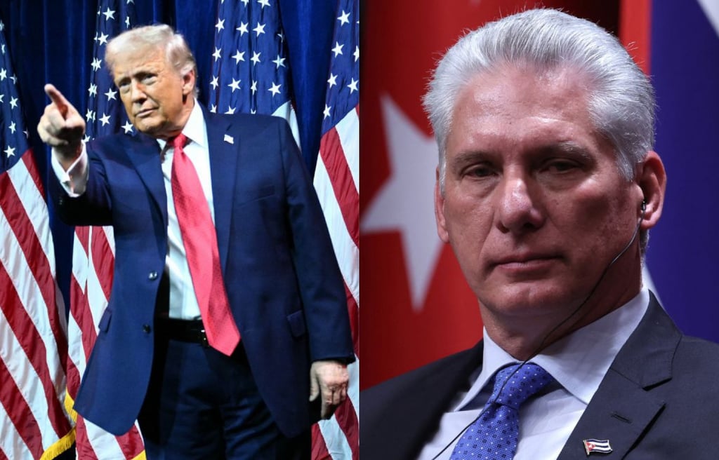 Presidente dos Estados Unidos, Donald Trump, e presidente de Cuba, Miguel Díaz-Canel AFP / AFP