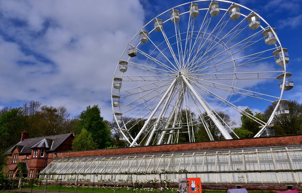 The Giant Ferris Wheel in the formal gardens at Tatton Park, Cheshire