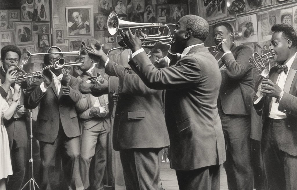 Louis Armstrong dans un club de jazz de la Nouvelle Orléans