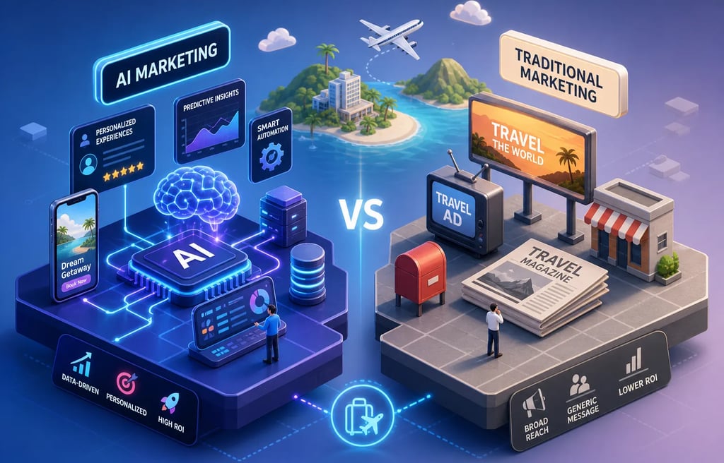 is ai marketing more effective than traditional marketing for travel brands and hospitality business