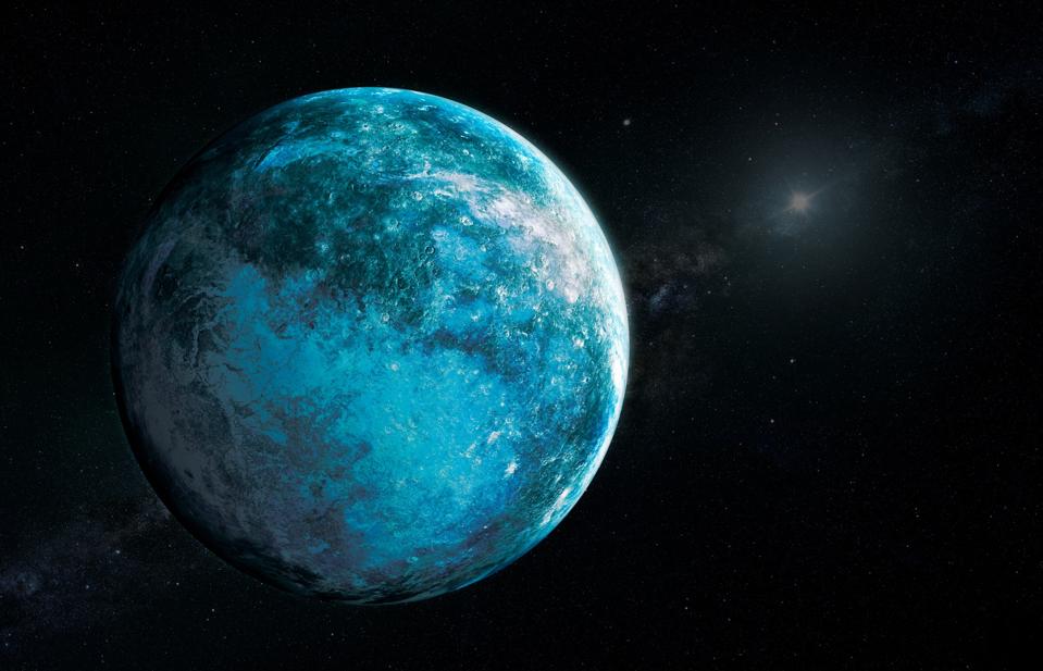 Artist rendering of a ninth planet in the solar system beyond Pluto. (Illustration by Tobias Roetsch/Future Publishing via Ge