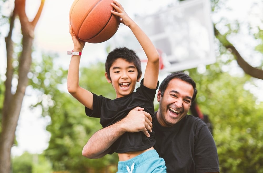 Day enjoying sport with sun and reduced parenting stress