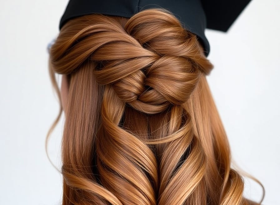 elegant-graduation-hairstyle-with-twisted-updo-and-golden-brown-highlights