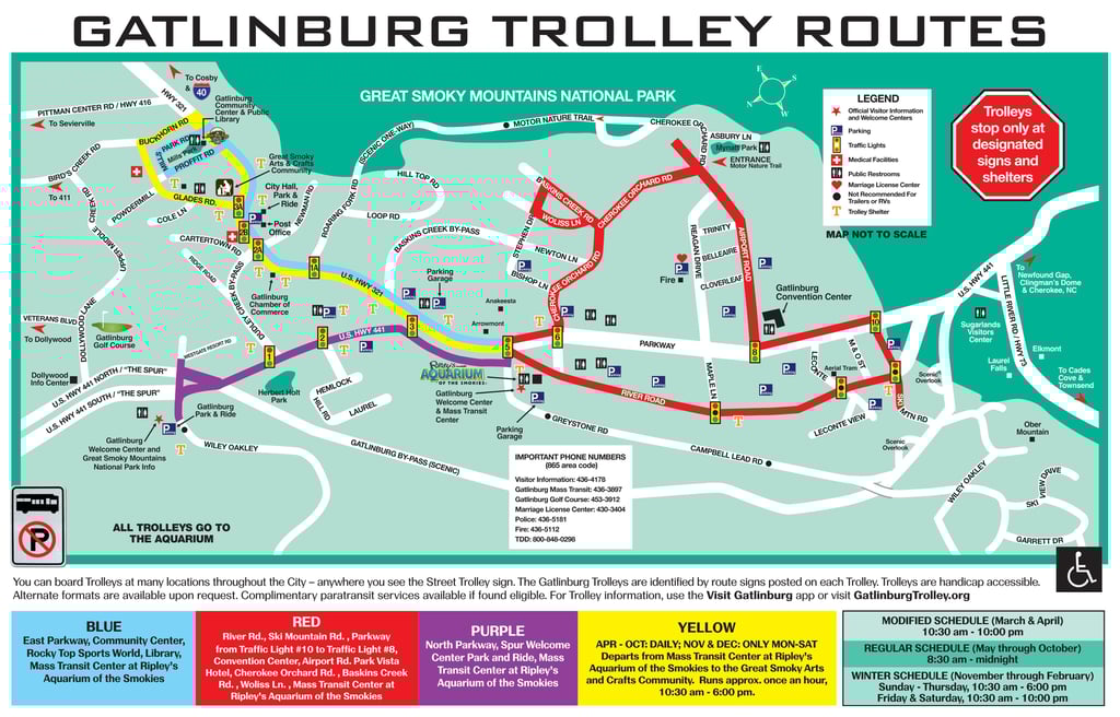 Gatlinburg Trolley Map