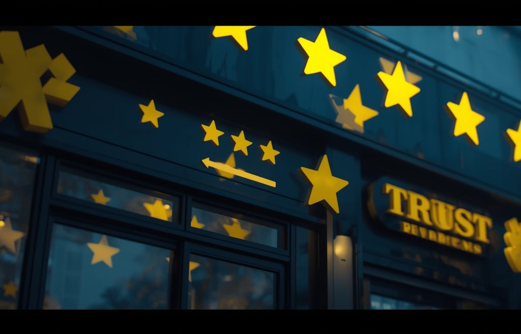 um prédio com muitas estrelas