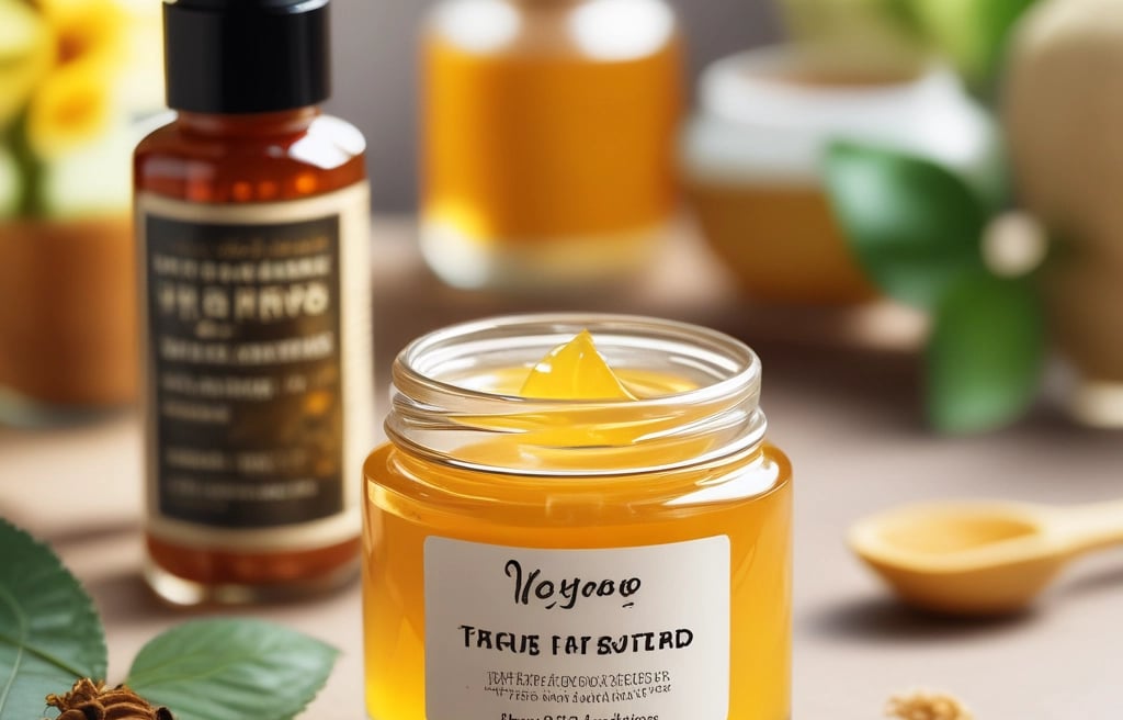 a bottle of honey honey shampoo next to a pink towel