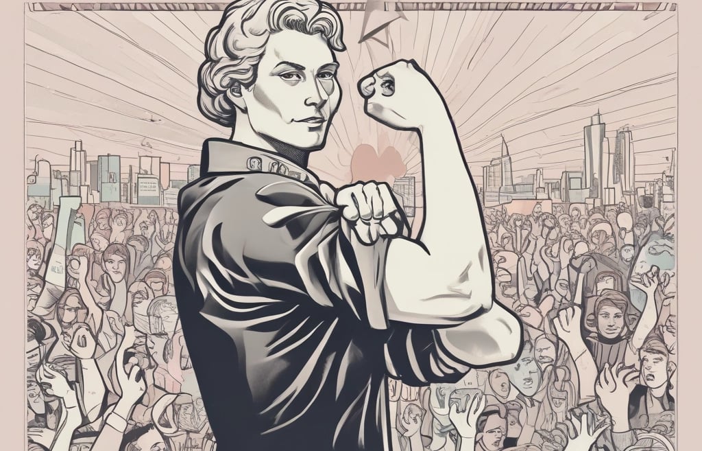 a group of people holding signs and wearing masks