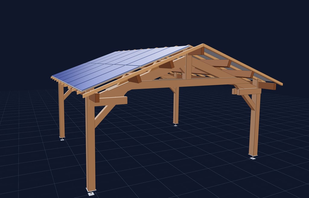 Carports personnalisés compatibles solaire et panneau photovolaïque Aubenas ardeche