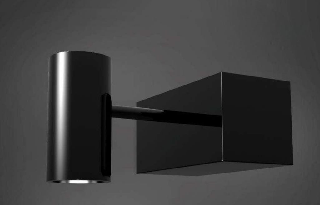 aplique luz minimalista, negro con líneas rectas