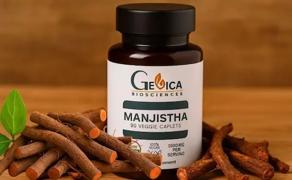 GeVica Manjistha 1500mg veggie caplets – herbal supplement for detox and skin health