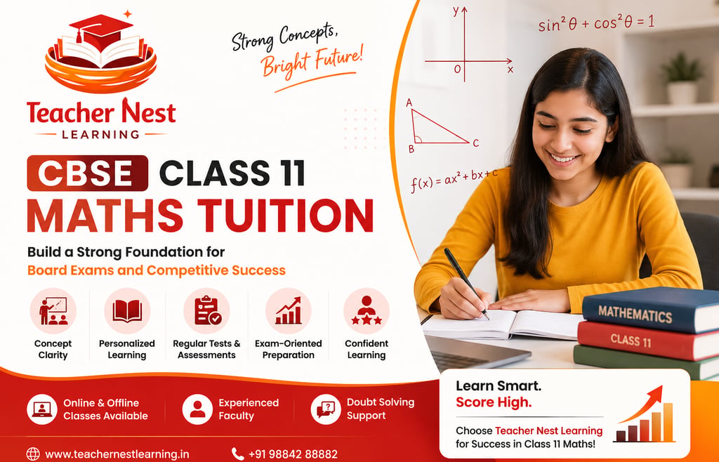 Teacher Nest Learning CBSE Class 11 Maths Tuition promotional banner