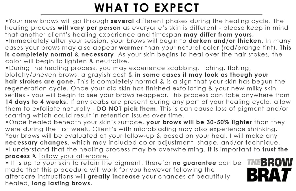 What to Expect - Aftercare Instructions 
