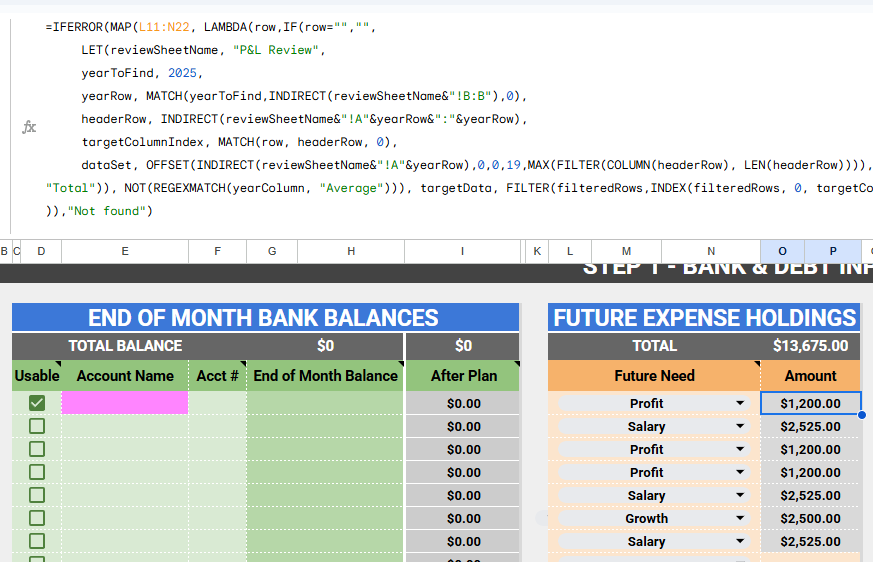 advanced spreadsheet