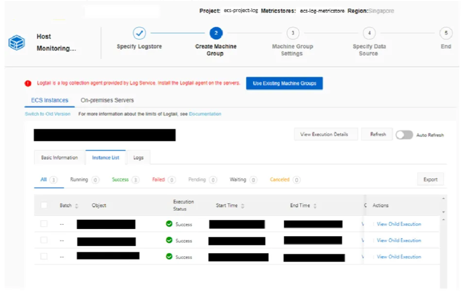 Alibaba Log Service deployment for ECS