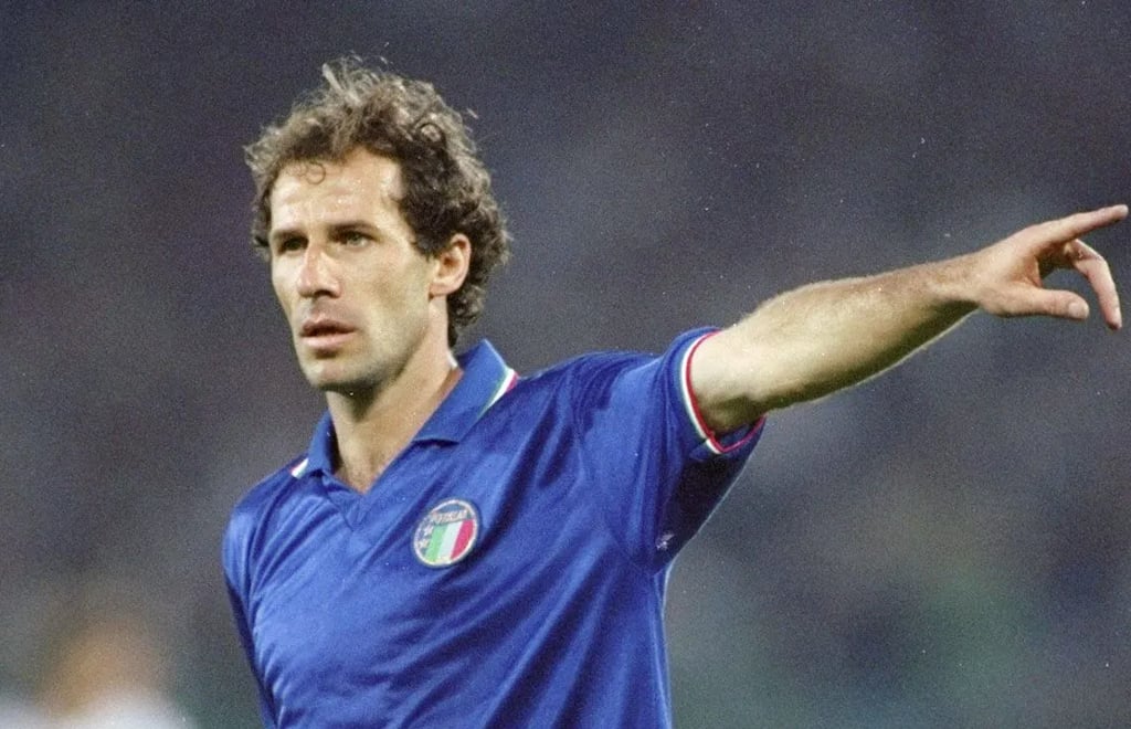 Franco Baresi im Trikot der italienischen Nationalmannschaft.