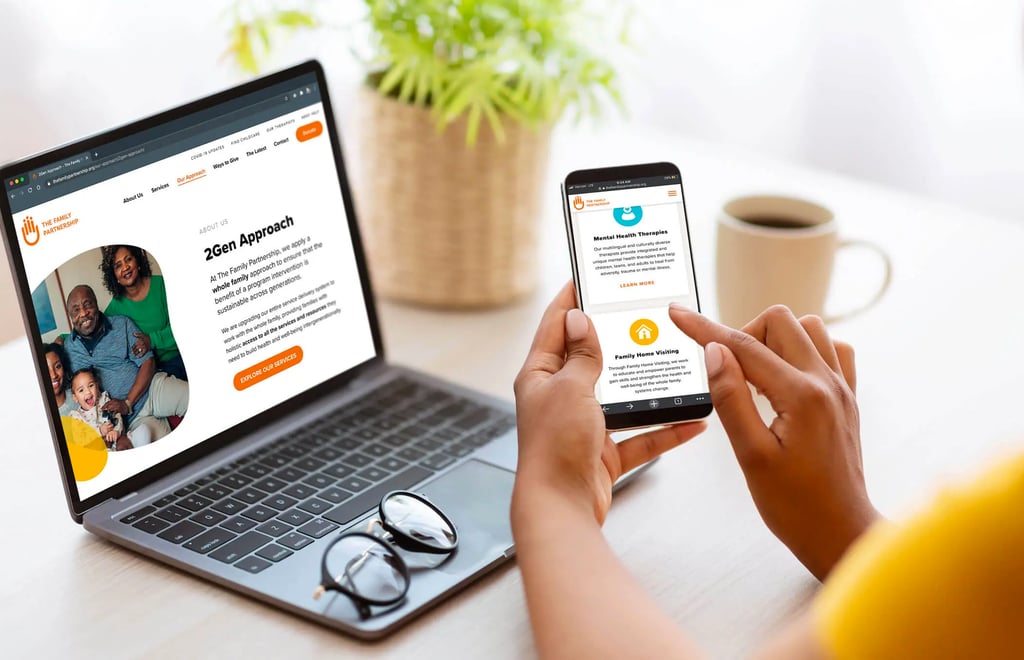 Website mockup on phone and laptop.