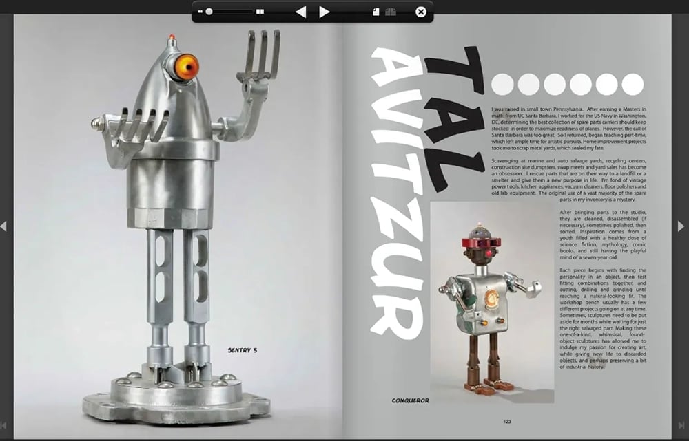 Catapult magazine article on Tal Avitzur, pages 122-123.